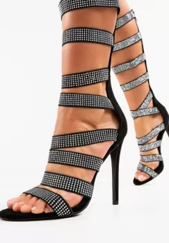 Sandale cu toc Leta Negre 2 imagine