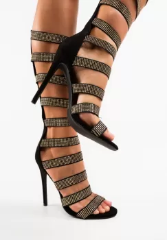 Sandale cu toc Leta Negre imagine