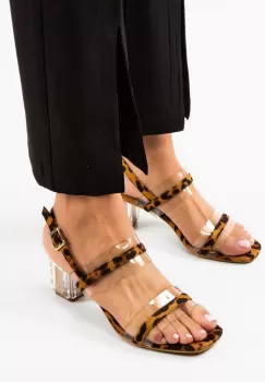 Sandale cu toc Martens Animal Print imagine