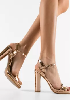 Sandale cu toc Najm Aurii imagine