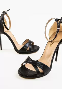 Sandale cu toc Nuda Negre imagine