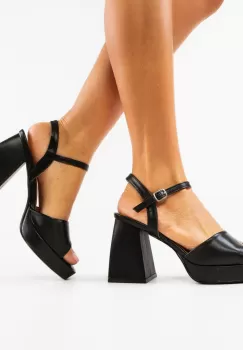 Sandale cu toc Plamen Negre imagine