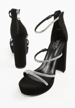 Sandale cu toc Quebec Negre imagine