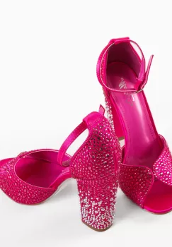 Sandale cu toc Rubyna Fuchsia imagine