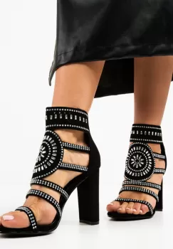 Sandale cu toc Samanta Negre imagine
