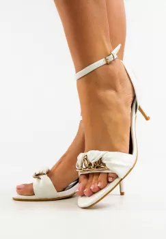 Sandale cu toc Yegorov Albe imagine