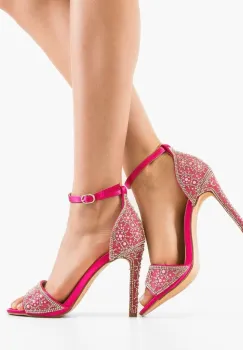 Sandale cu toc Zeda Fuchsia imagine