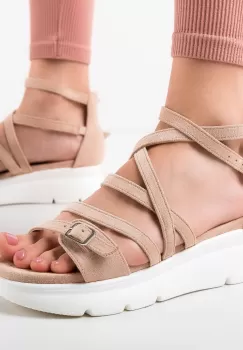 Sandale dama Brandan Bej imagine