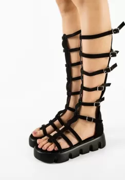Sandale dama Gladiator Negre imagine