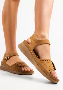 Sandale dama Ksenia Camel imagine