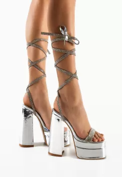 Sandale dama Strap Argintii imagine