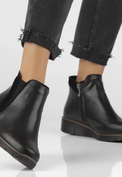 Botine piele naturala 4781 negru imagine