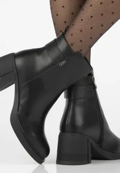 Botine piele naturala 6519 negru imagine