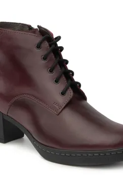 Botine piele naturala 652 bordo imagine