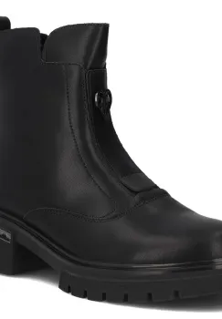 Botine piele naturala 7148 negru imagine
