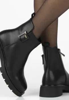 Botine piele naturala 7185 negru imagine