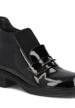 Botine piele naturala 7313 negru imagine