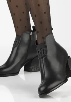Botine piele naturala 7356 negru imagine