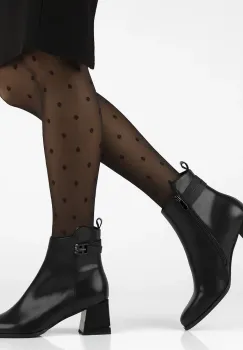 Botine piele naturala 7364 negru imagine