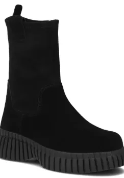 Cizme piele naturala 7163 negru velur imagine