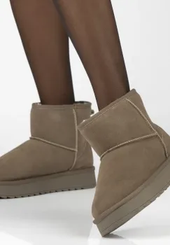 Cizme piele naturala 7329 taupe imagine