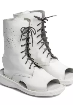 Ghete din piele naturala decupate 55 alb imagine