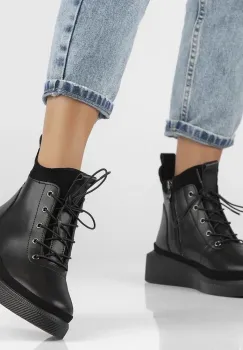 Ghete piele naturala 4799 negru imagine