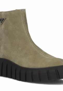 Ghete piele naturala 6301 taupe-verzui imagine