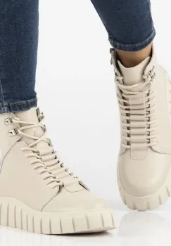 Ghete piele naturala 6312 bej imagine