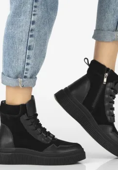 Ghete piele naturala 7270 negru imagine