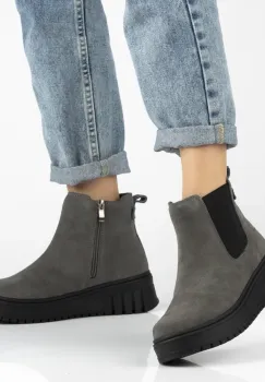 Ghete piele naturala 7279 gri imagine