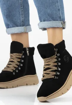 Ghete piele naturala 7290 negru imagine