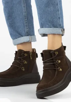 Ghete piele naturala 7299 maro imagine