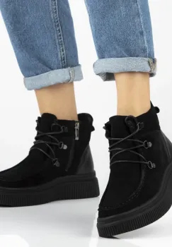 Ghete piele naturala 7299 negru imagine