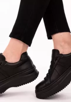 Pantofi confortabili din piele naturala 600 negru imagine