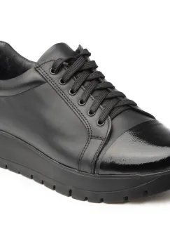 Pantofi confortabili din piele naturala 607x negru imagine