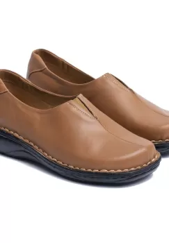 Pantofi confortabili din piele naturala 9000 Camel imagine