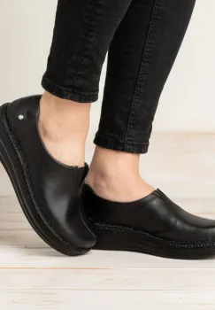 Pantofi confortabili din piele naturala 9000 negru imagine