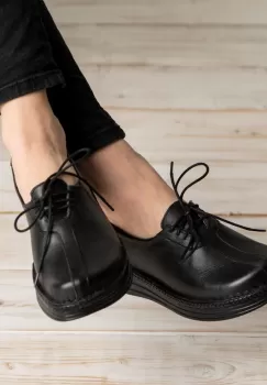 Pantofi confortabili din piele naturala 9001 negru imagine