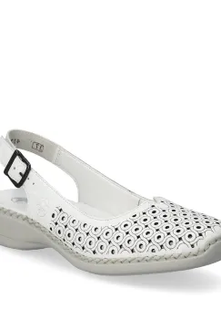 Pantofi de piele naturala Rieker 41350-80 alb imagine