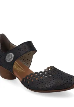 Pantofi de piele naturala Rieker 43753-14 blu imagine
