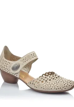 Pantofi de piele naturala Rieker 43753-60 crem imagine