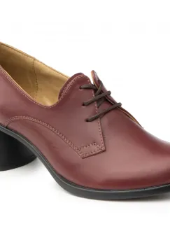 Pantofi din piele naturala 594 bordo imagine