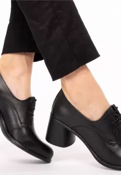 Pantofi din piele naturala 594 Negru imagine