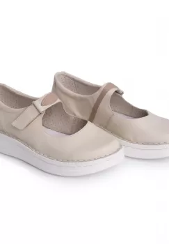 Pantofi din piele naturala Dania crem imagine