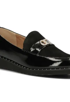 Pantofi piele 1515 negru lac imagine