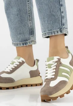 Pantofi piele 6743 alb-bej imagine