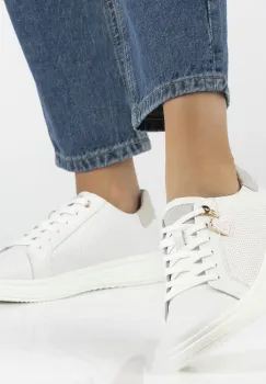 Pantofi piele 6860 alb imagine