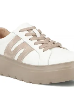 Pantofi piele 7515 alb-bej imagine