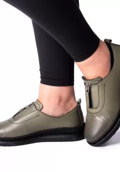 Pantofi piele 9005 verde imagine